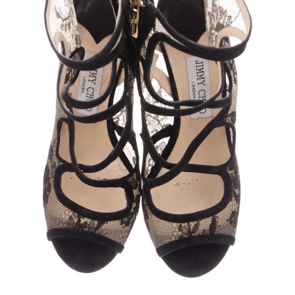 Jimmy Choo Black Lace Women's Shoes